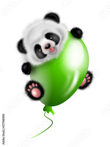 Fototapeta Naklejka Na Ścianę i Meble -  Panda bear with balloon