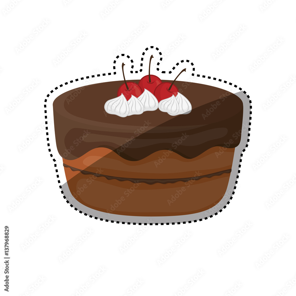Delicious birthday cake icon vector illustration graphic design Delicious birthday cake icon vector illustration graphic design