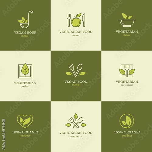 Vegetarian food icons set 2