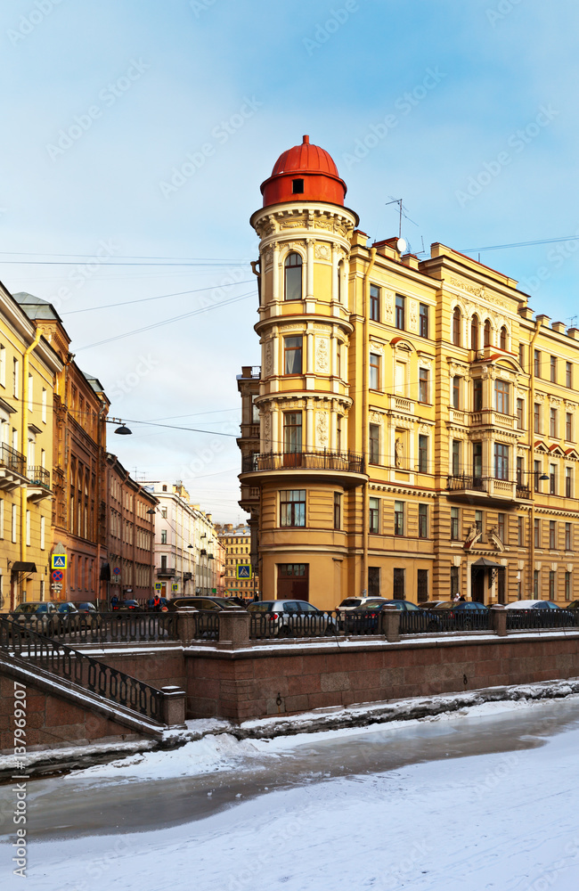 St. Petersburg. Griboyedov Canal Embankment. Tenement house  Ratkova-Rozhnova built in 1888
