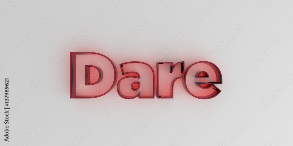 Dare - Red glass text on white background - 3D rendered royalty free stock image. Dare - Red glass text on white background - 3D rendered royalty free stock image.