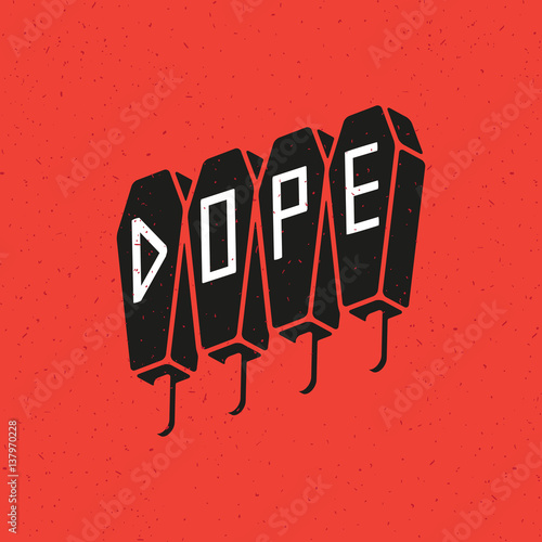 illustration for print on t-shirt or cover, card, poster for a music festival or a party