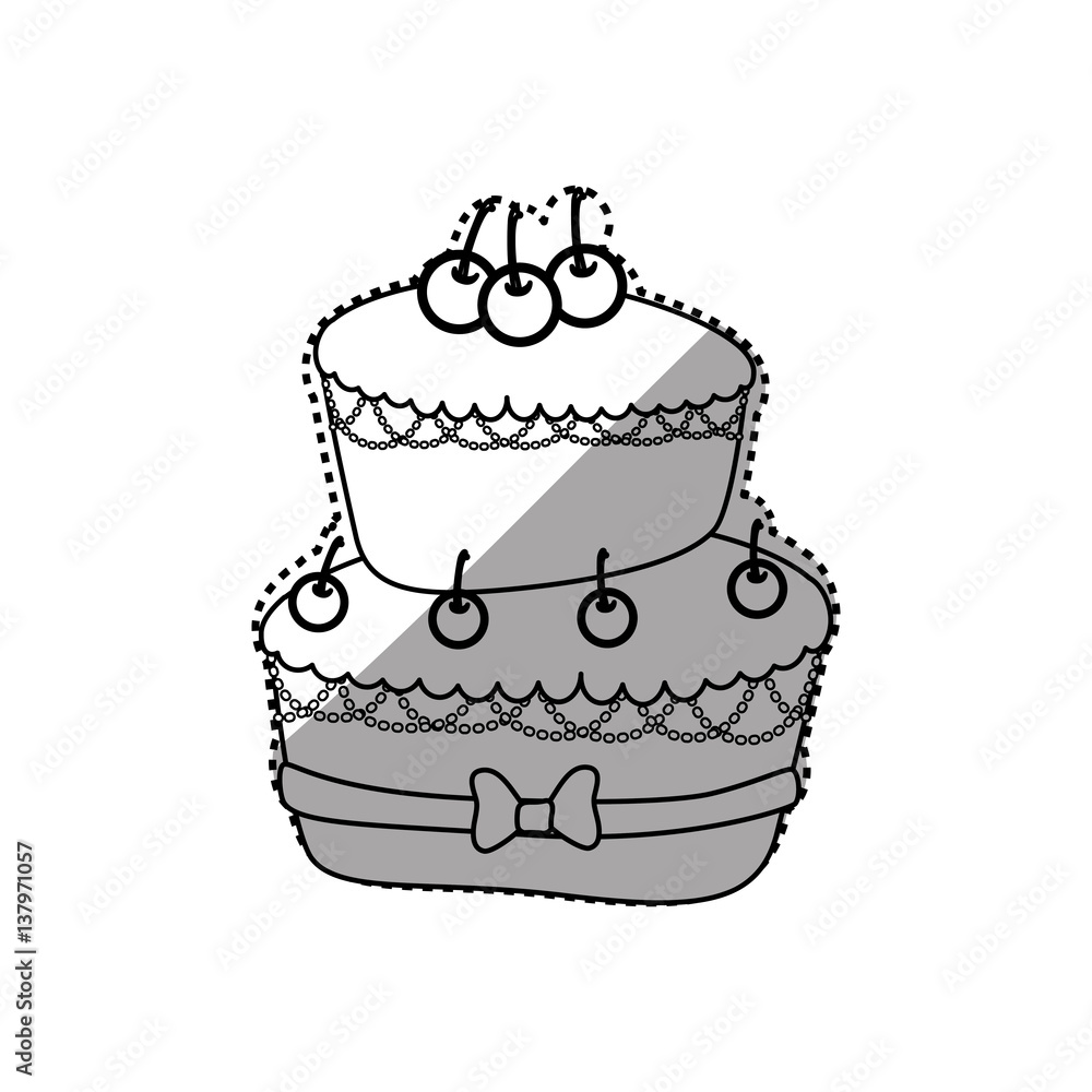 Delicious birthday cake icon vector illustration graphic design Stock ...