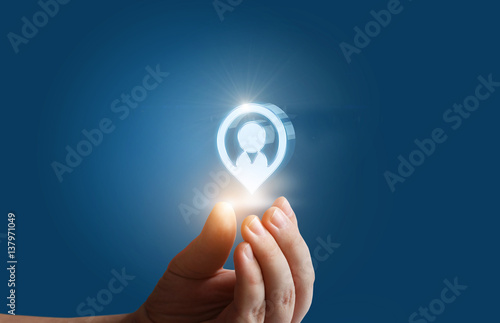 Tableau sur toile Target customer and human resources .