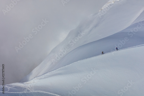 Climbers on the Mont Blanc massif