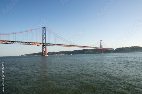 Tajo river and Lisbon Bridge, Portugal