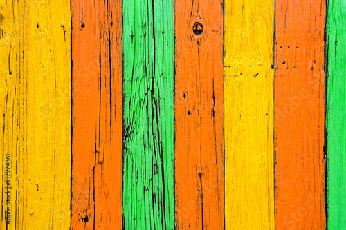 bright colored painted weathered wood
