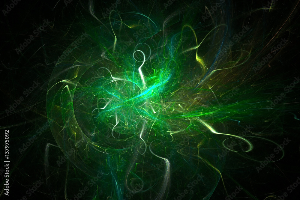 3D rendering abstract fractal light background