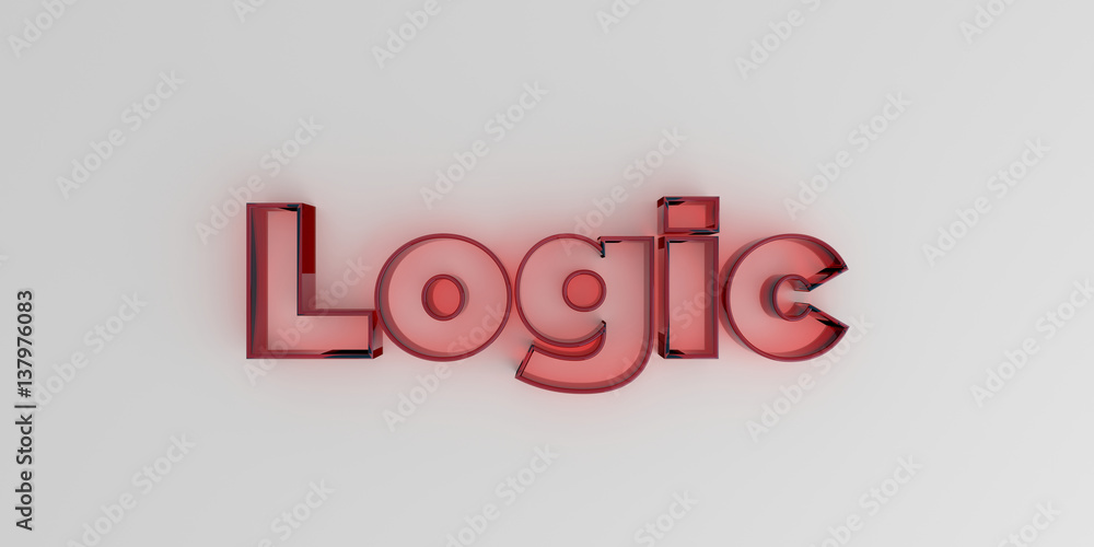 Logic - Red glass text on white background - 3D rendered royalty free stock image. Logic - Red glass text on white background - 3D rendered royalty free stock image.
