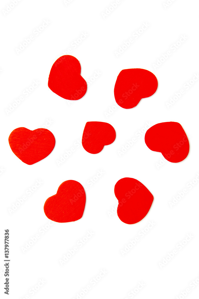 love symbol, red hearts, isolated on white love symbol, red hearts, isolated on white