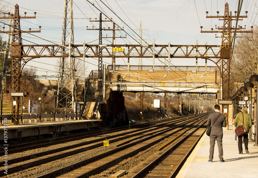 Naklejka premium train station 