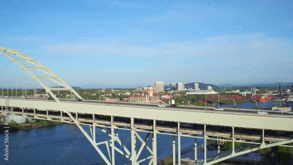 Portland Aerial v91 Flying low over Fremont Bridge panning. Portland Aerial v91 Flying low over Fremont Bridge panning.