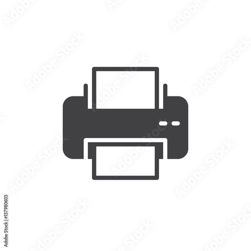 Printer icon vector, filled flat sign, solid pictogram isolated on white. Symbol, logo illustration