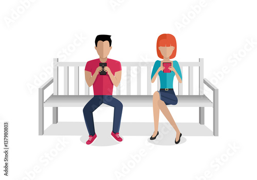 Internet Addiction Concept Vector in Flat Design