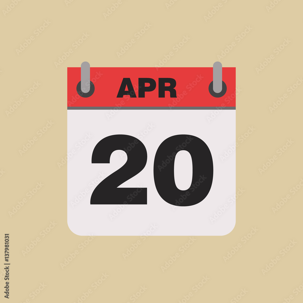 calendar flipping date time day month April simple flat vector illustration application app logo icon calendar flipping date time day month April simple flat vector illustration application app logo icon