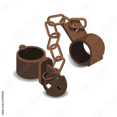 Rusted slave shackles eps10