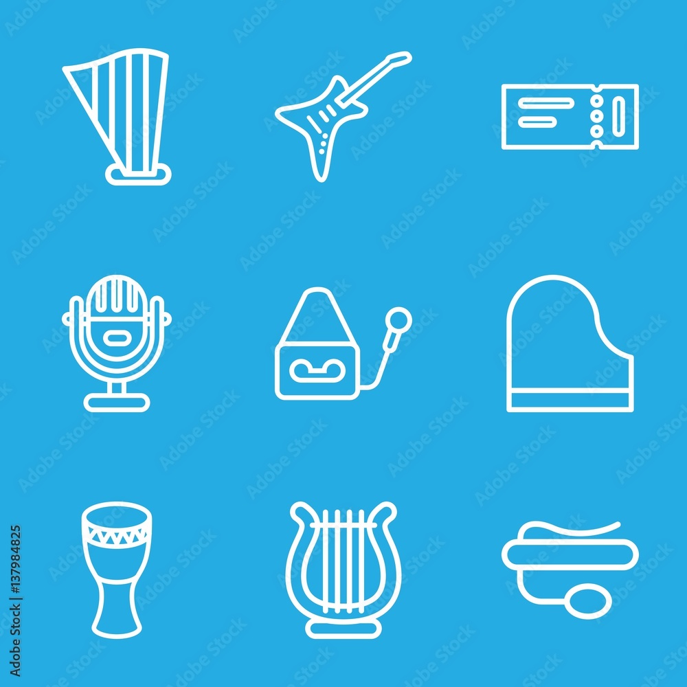 Set of 9 concert outline icons