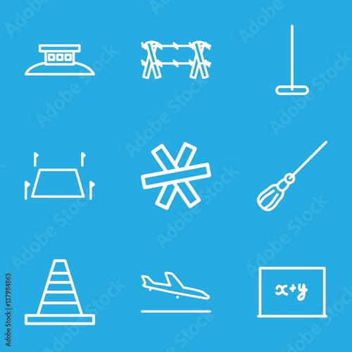 Set of 9 border outline icons