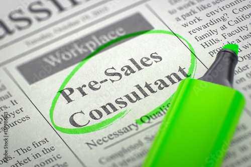 Pre-Sales Consultant Wanted. 3D. photo