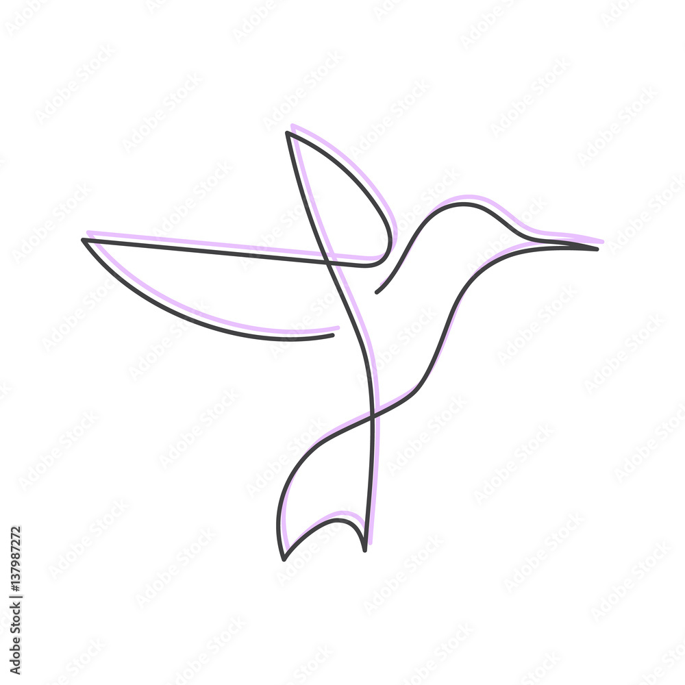 Continuous line bird One line drawing for logo, card, banner Continuous line bird One line drawing for logo, card, banner