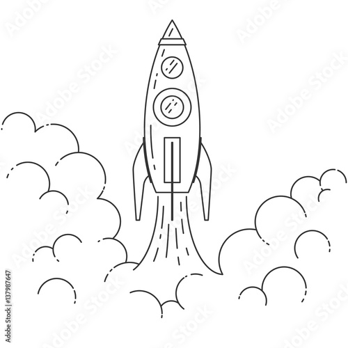 Rocket takes off Concept for new business project start-up