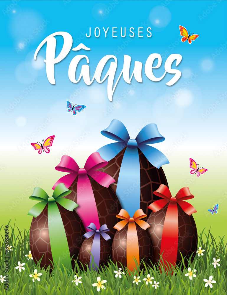 Naklejka premium Joyeuses Pâques-1