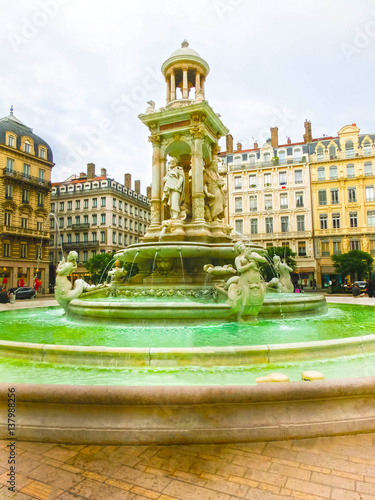 Fountain at Jacobin's place in Lyon, France