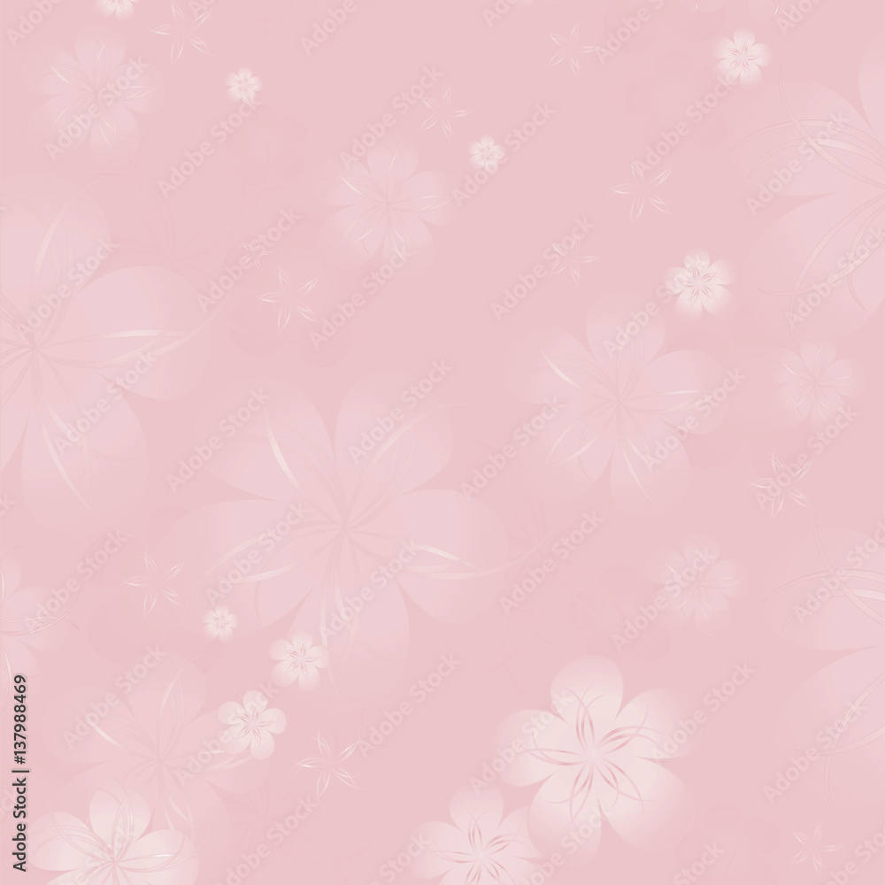 Flowers background. Flowers design. Vector abstract illustration. Pink Sakura blossoms background. Vector Flowers background. Flowers design. Vector abstract illustration. Pink Sakura blossoms background. Vector