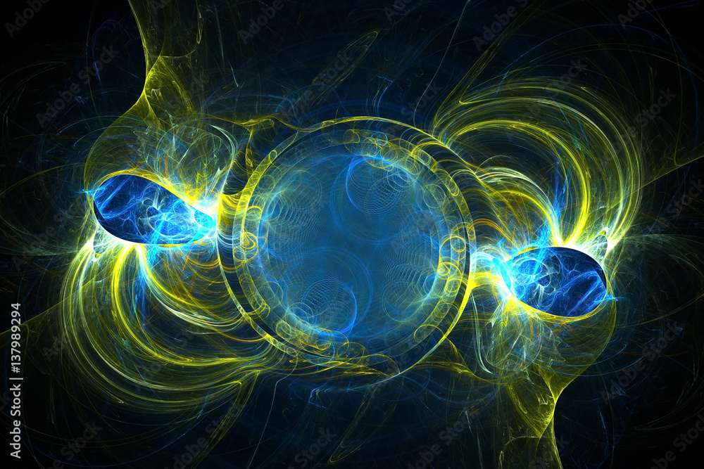 3D rendering abstract fractal light background