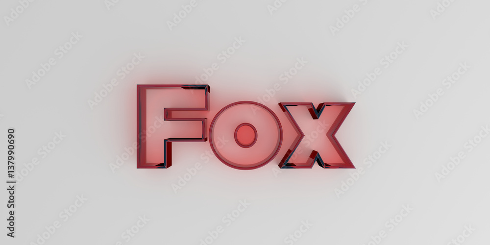 Fox - Red glass text on white background - 3D rendered royalty free stock image. Fox - Red glass text on white background - 3D rendered royalty free stock image.