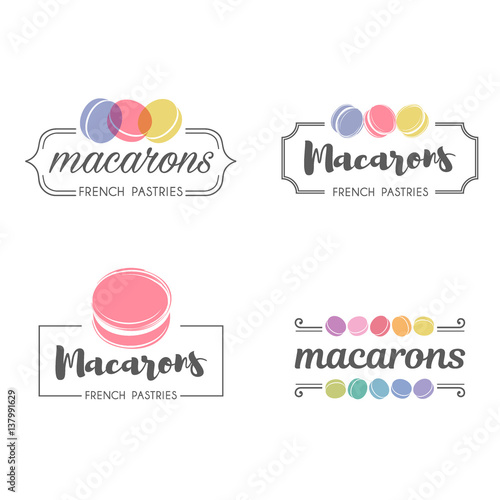 Vector logo macaron for shop, boutique, store