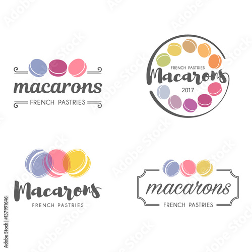 Vector logo macaron for shop, boutique, store