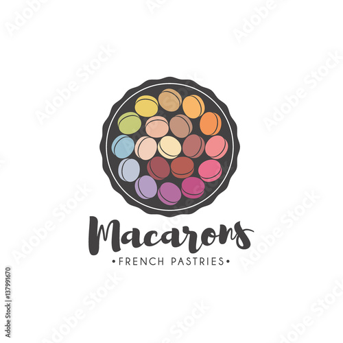 Vector logo macaron for shop, boutique, store