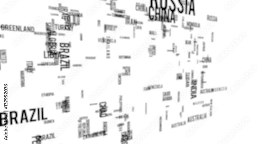 Words cloud of world map with country name typhography 4K resolution 3840x2160 Words cloud of world map with country name typhography 4K resolution 3840x2160