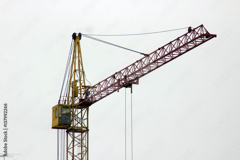 Crane and building construction site Crane and building construction site