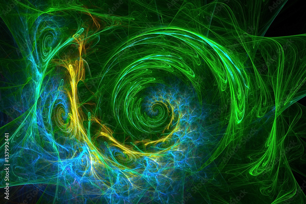 Obraz 3D rendering abstract fractal light background