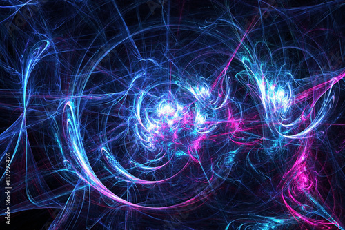 3D rendering abstract fractal light background