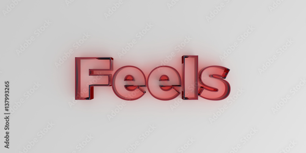 Feels - Red glass text on white background - 3D rendered royalty free stock image. Feels - Red glass text on white background - 3D rendered royalty free stock image.