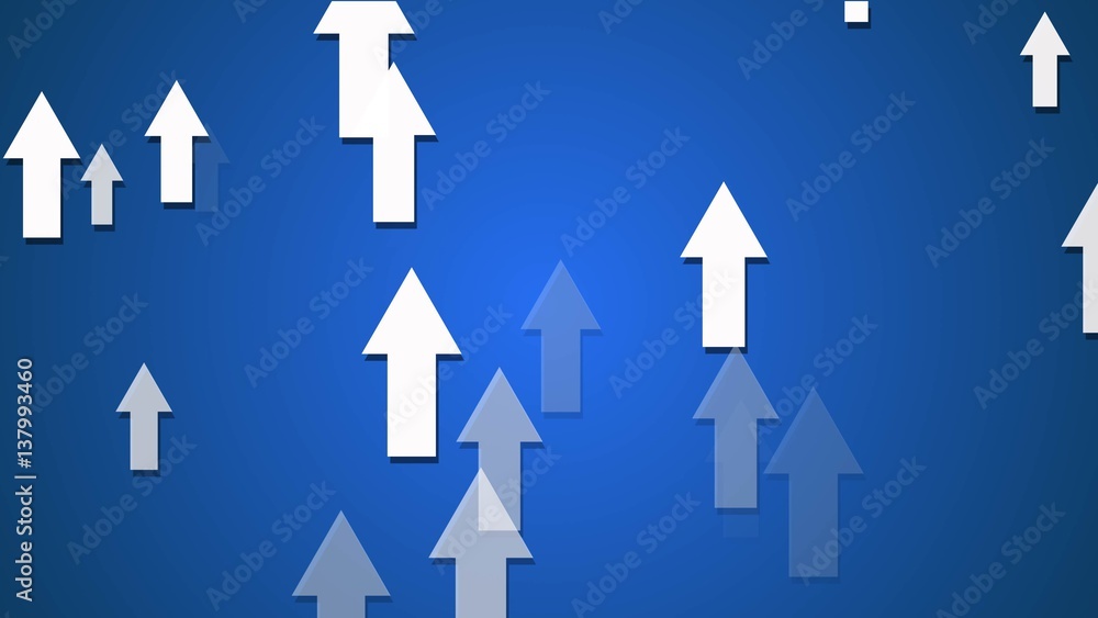bright abstract arrows going upwards, positive moving up concept 