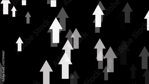 bright abstract arrows going upwards, positive moving up concept loop