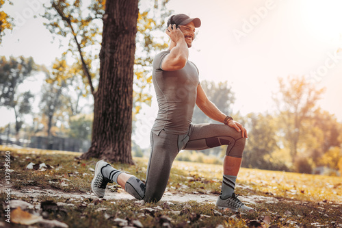 Young Man Exercising At The Park