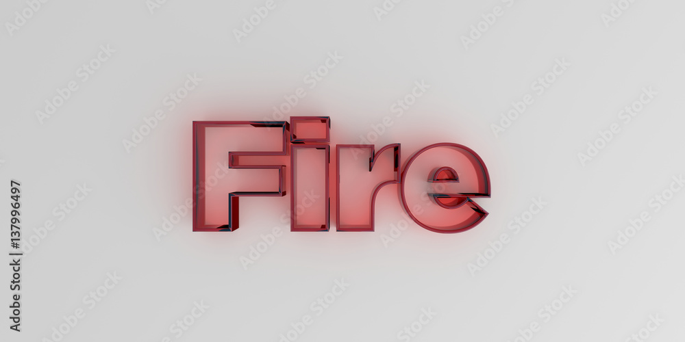 Fire - Red glass text on white background - 3D rendered royalty free stock image. Fire - Red glass text on white background - 3D rendered royalty free stock image.