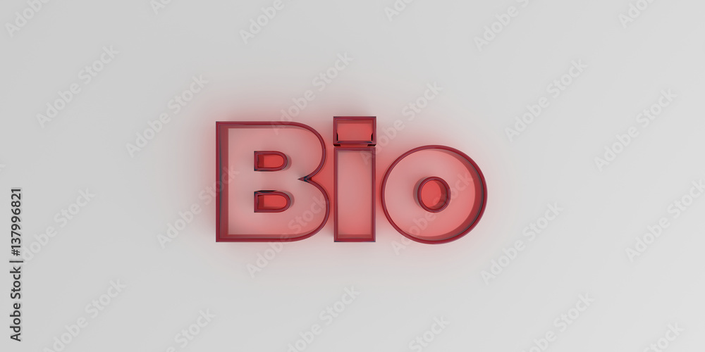 Bio - Red glass text on white background - 3D rendered royalty free stock image. Bio - Red glass text on white background - 3D rendered royalty free stock image.