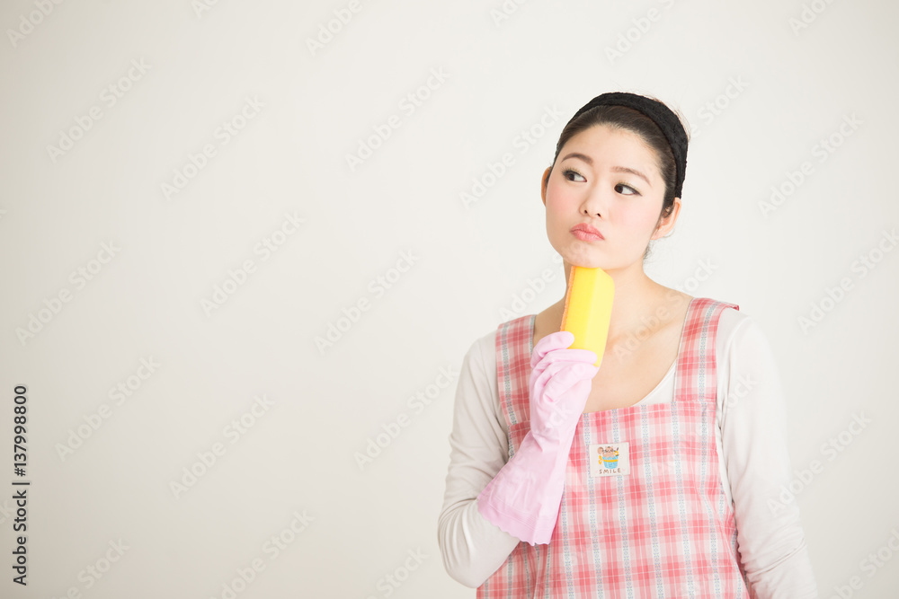 掃除・女性白バック