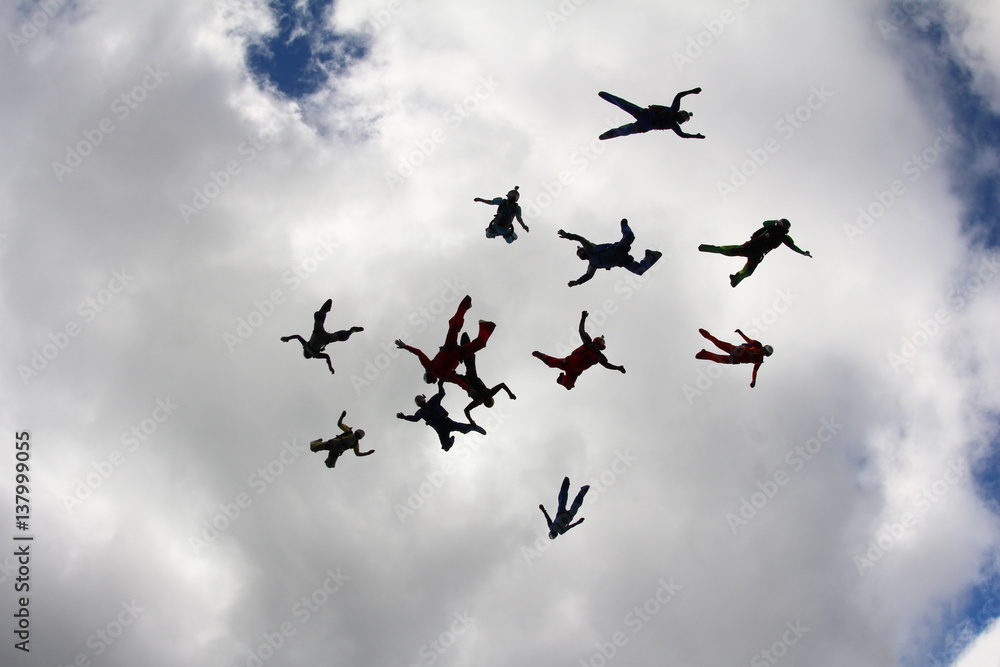 Formation of skydivers Formation of skydivers