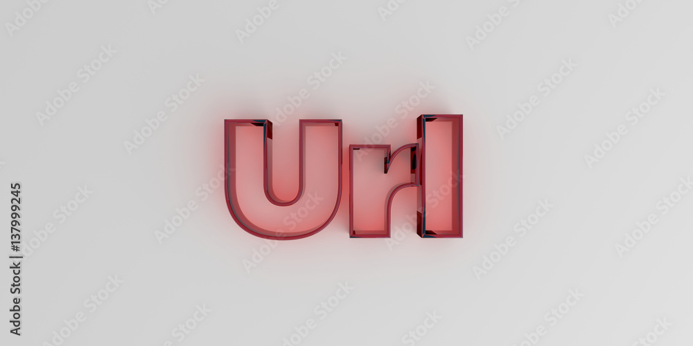 Url - Red glass text on white background - 3D rendered royalty free stock image. Url - Red glass text on white background - 3D rendered royalty free stock image.