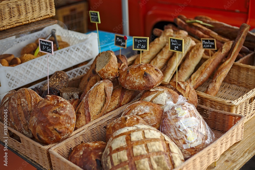 Pastries and bread stall