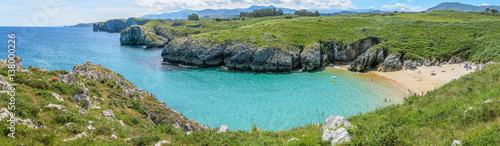 Scenic coastline at Cabo de Mar, between Llanes and Ribadesella, Asturias, northern Spain photo
