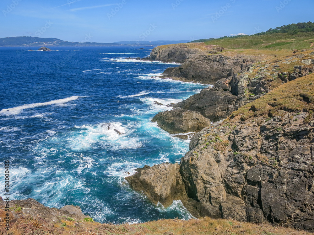 Scenic seascape at Seixo Branco, near Oleiros, A Coruna Province, Galicia Scenic seascape at Seixo Branco, near Oleiros, A Coruna Province, Galicia