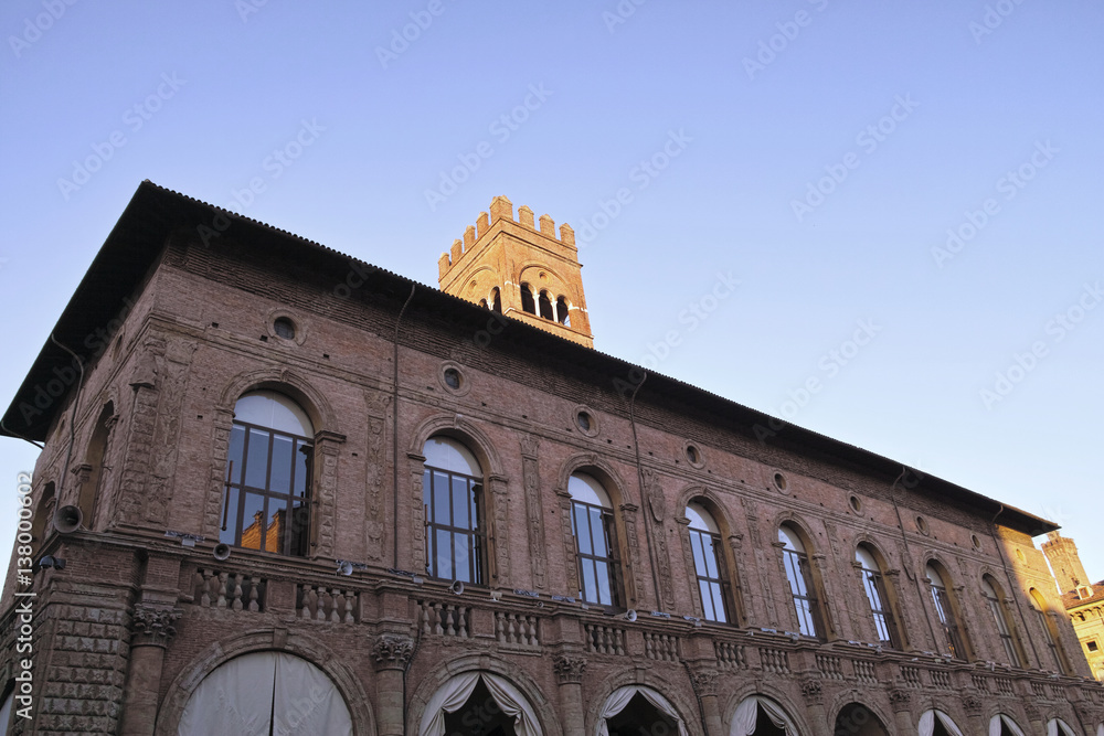 King Enzo palace at the main square of Bologna, Italy